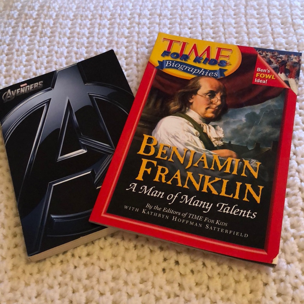Avengers and Benjamin Franklin books